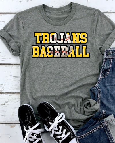 Trojans Baseball Words DTF Transfer