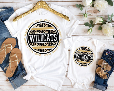 Wildcats Leopard Circle DTF Transfer