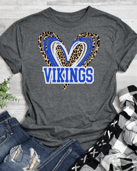Vikings Triple Heart DTF Transfer