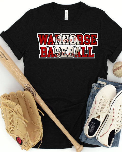 Warhorse Baseball Words DTF Transfer