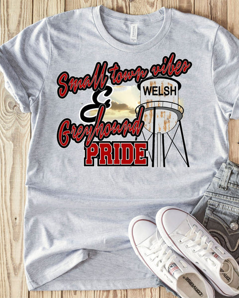 Small Town Vibes & Welsh Greyhound Pride DTF Transfer