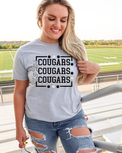 West Central Cougars Rectangle with Dots Transfer