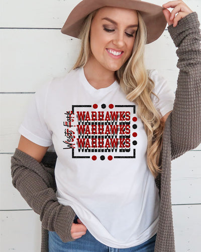West Fork Warhawks Rectangle with Dots Transfer