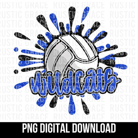 Wildcats Volleyball Splatter Digital Download