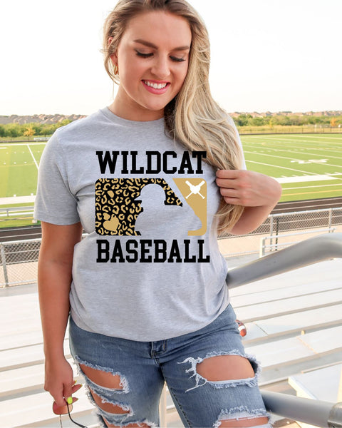 Wildcat Leopard Baseball Man DTF Transfer
