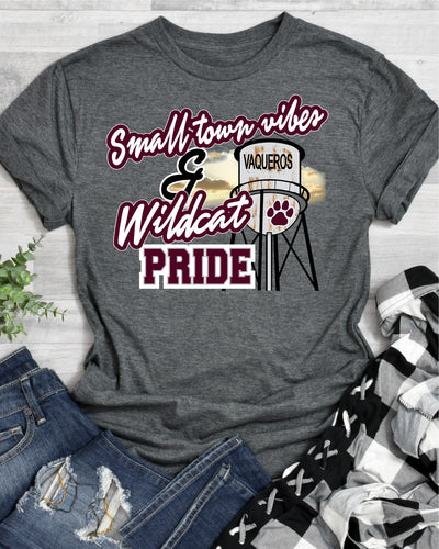 Small Town Vibes & Vaqueros Wildcat Pride DTF Transfer