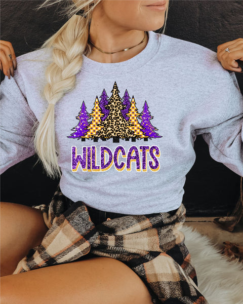 Wildcats Christmas Trees DTF Transfer
