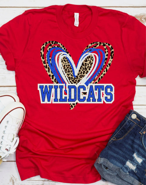 Wildcats Triple Heart DTF Transfer