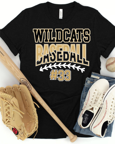Wildcats Baseball Custom Number DTF Transfer