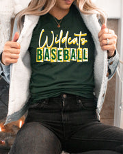 Wildcats Baseball Grunge Lettering DTF Transfer