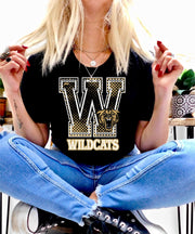 Wildcats Mascot Letter DTF Transfer